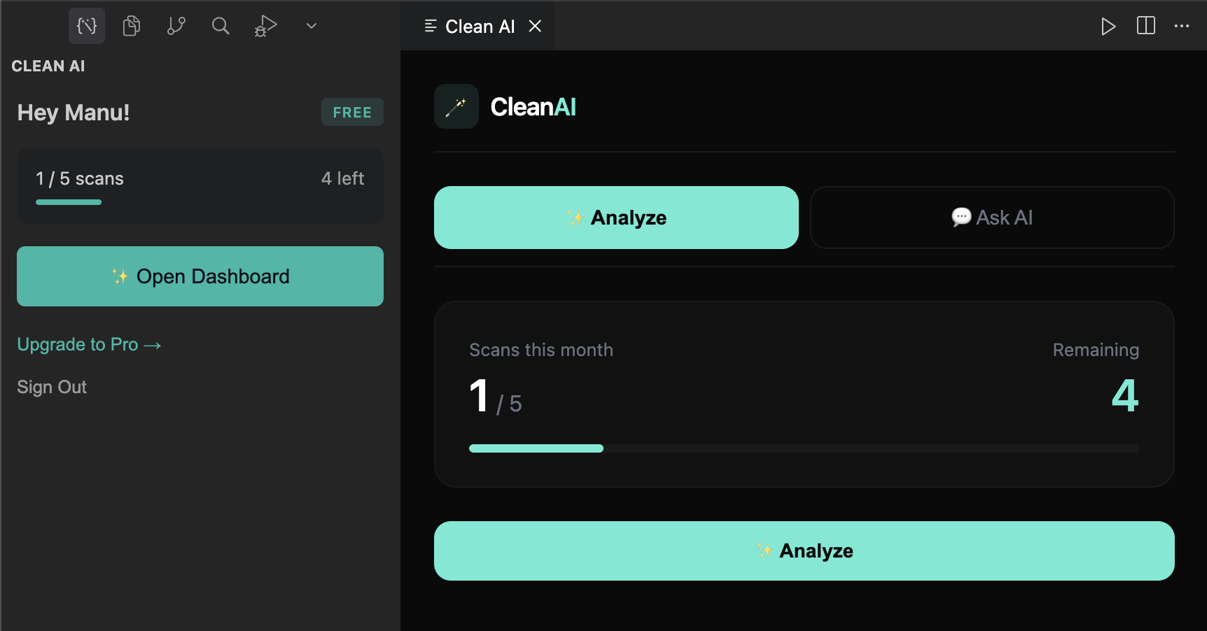 CleanAI Interface